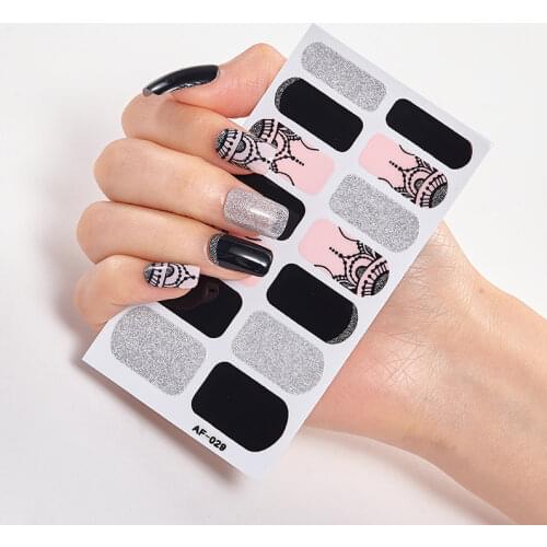 Full Cover Nail Stickers Nails Art Decoration Minimalist Design Self Adhesive Nail Sticker Nail Accesoires Nail Sticker set