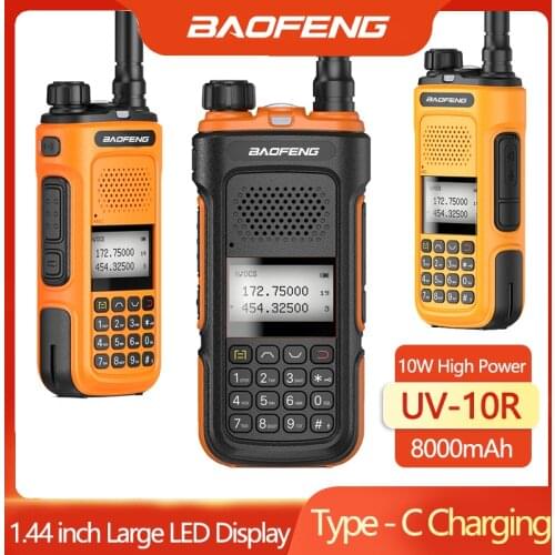 2021 BaoFeng UV-10R Powerful Walkie Talkie CB Radio 30KM Long Range Upgrade of UV-5R Portable Radio Hunt City USB Charger