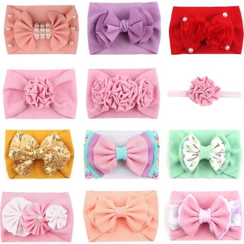 Baby Girls Sweet Style Headband Children Bow/Flower Hair Band Photo Props Lovely Hair Accessories for Travel Party