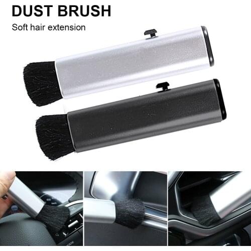 Car Expansion Gap Cleaning Brush Air Conditioning Computer Cleaning Brush Telescopic Keyboard Plastic Handle Wool Small Brush