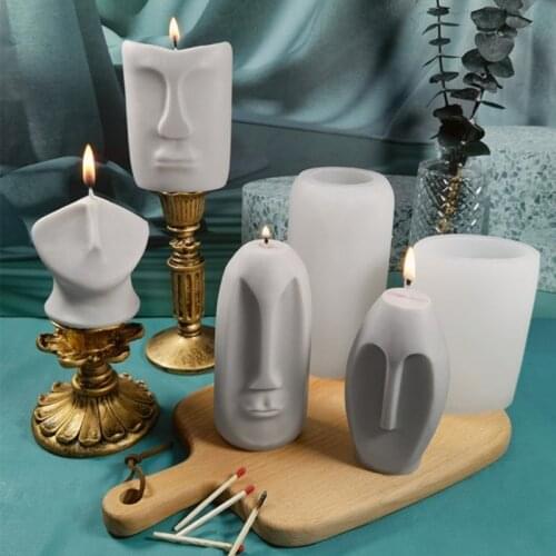 3D Face Silicone Candle Mold for DIY Handmade Aromatherapy Candle Plaster Mould