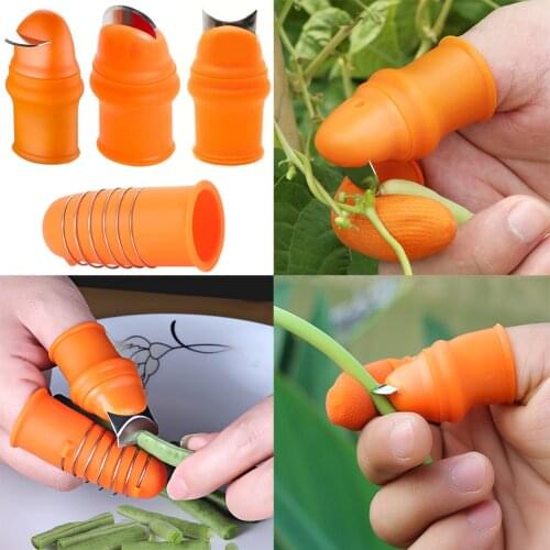 Silicone Thumb Knife Finger Protector Gears Cutting Vegetable Harvesting Knife Pinching Plant Blade Scissors Garden Gloves