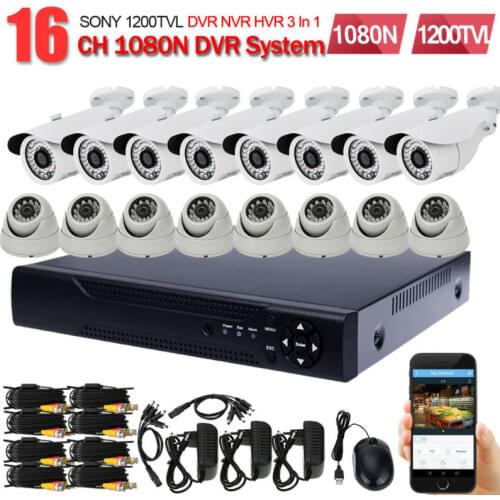 16channel AHD 720p Full 960h CCTV Video Surveillance Camera Security System 16pc sony 1200tvl Indoor Outdoor Camera Kit HDMI Kit