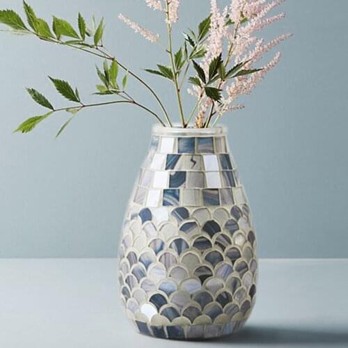 12.5cm Nordic Mosaic Glass Vase Fashion Living Room Decoration Terrarium Glass Vases Hydroponic Home Hecoration Accessories