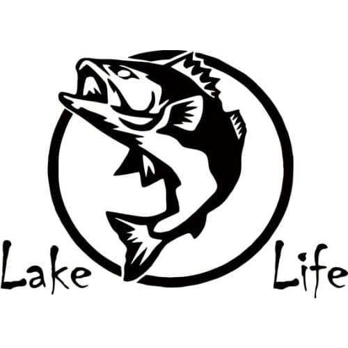Personality Style Car Stying Lake Life Fish Decal Sticker Fishing Car Vinyl Graphics Decals Jdm