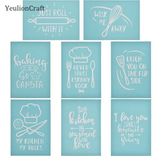 Chzimade 8Pcs/lot Silk Screen Printing Stencil 21x15cm For Diy T-Shirts Pillow Ceramic Tile Glass Fabric Home Decor