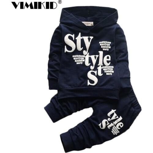 VIMIKID New Arrival Kids Clothes Boys Clothing Set 2pcs Cotton Shirt + Pants Toddler Boys Clothing Children Suits Baby Boy Clot