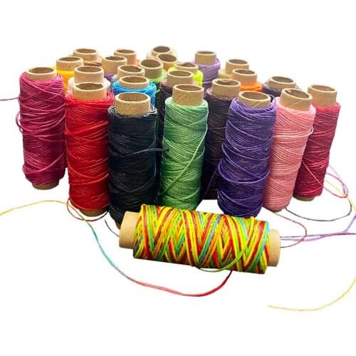 LMDZ 50M 1mm Thickness Waxed Thread for Leather Waxed Cord DIY Handicraft Tool Hand Stitching Thread Flat Waxed Sewing Line
