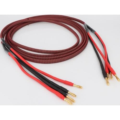 Preffair Hi-End Silver Plated Speaker Cable with Gold Plated Banana To Banana Loudspeaker Cable HIFI Audiophile Speaker Wire