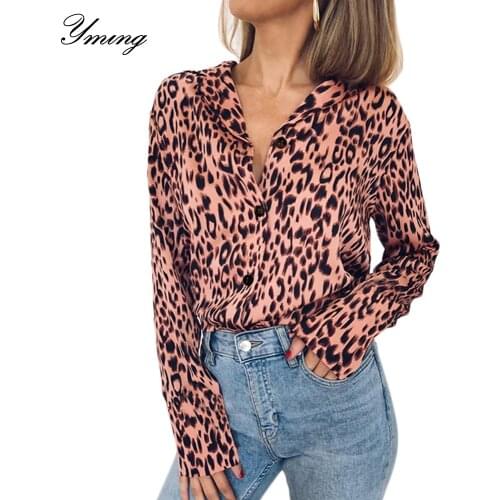 YMING Leopard Blouses