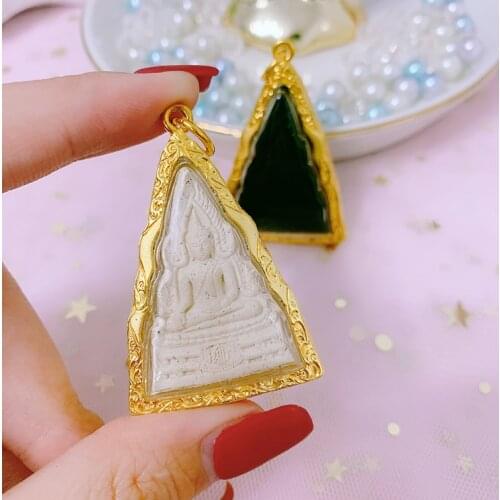 Southeast Asia Thailand Temple Buddhist pocket talisman safety healthy GOOD LUCK Prosperity Sakyamuni Buddha card Pendant Amulet