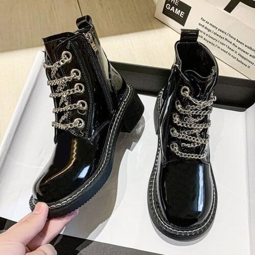 Fashion Women Boots Lace Up Round Toe Mid Calf Womans Platform Shoes Thick Soled Chunky Heels Female Footwear Ladies 2021 New