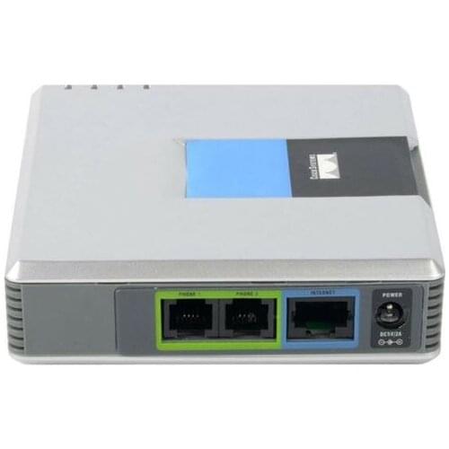 1Set VOIP Gateway 2 Ports SIP V2 Protocol Internet Phone Voice Adapter with Network Cable for Linksys PAP2T AU/EU/US/UK Plug