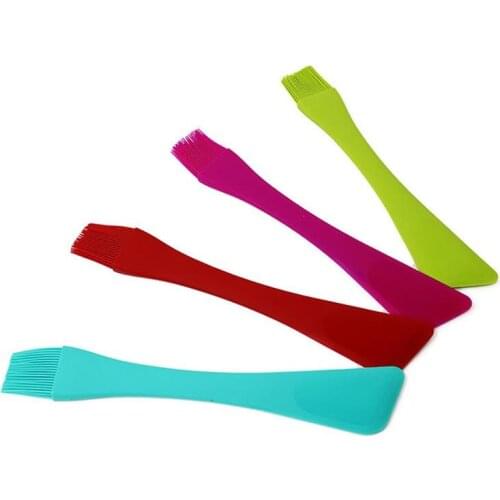 1 Pcs Silicone Baking BBQ Basting Brush Dual Sided Cream Spatula Bakeware Pastry Bread Cream Cooking Supplies Kitchen BBQ Tools
