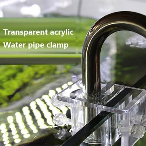 2PCS Aquarium Shrimp Turtle Acrylic Clear Water Pipe Fixing Clip Pipe Hose Pipe Fixer Glass Clamp Fit 20MM