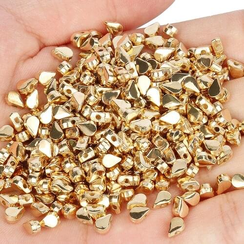 200/400/600pcs Charms Water Drop Beads CCB Beads 6x3mm Gold Silver Color Loose Spacer Beads For Jewelry Making Diy Bracelet
