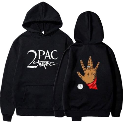 2021 Unisex Harajuku Hooded Tupac Print Sportsweear Female Polyester Hoody Women Streetwear Sweatshirt Mne Fashion Pullover