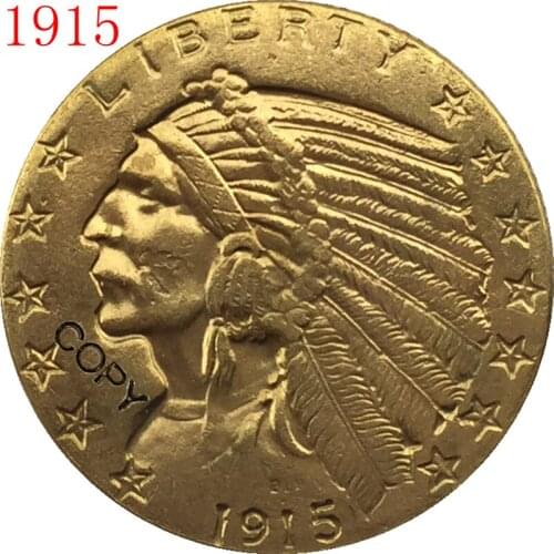 24-K gold plated 1929 $5 GOLD Indian Half Eagle Coin Copy