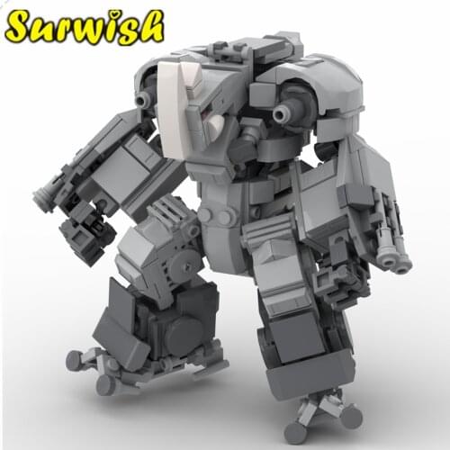 381Pcs/Set MOC Mini Mecha Warfare Mecha Model Small Particle Building Blocks Educational Toy Block Assembly Toys - Rhinoceros
