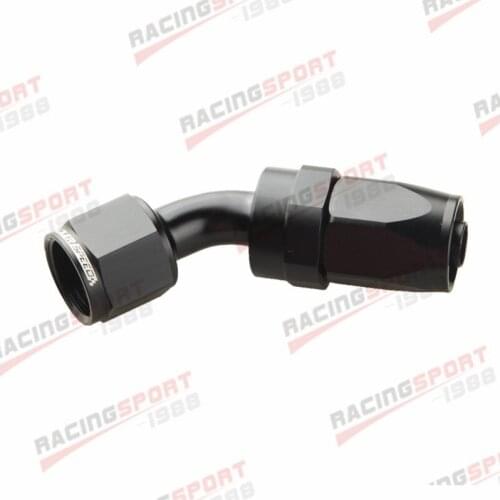 8AN AN8 Aluminum 45 Degree Swivel Oil Hose End Fitting Adapter Black