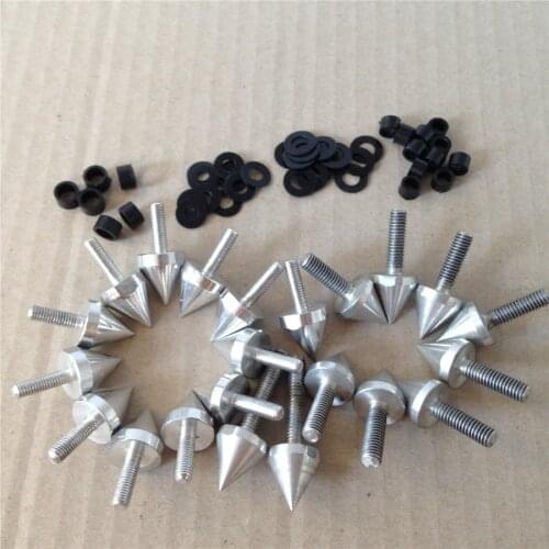 Aftermarket free shipping motorcycle parts SILVER Spike Fairing Bolts Kit For 2003-2006 Kawasaki Ninja Zx6R Zx 636 Zx6Rr
