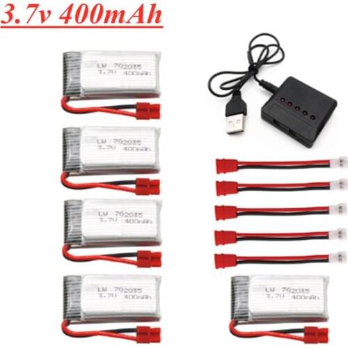 3.7V 400mah Lipo Battery For SYMA X15 X5A-1 X15C X15W RC Drone Spare Parts 702035 3.7v Rechargeable battery and charger set