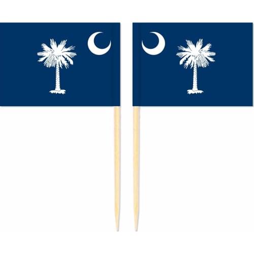 America South Carolin Toothpick Flag United States 3.5X2.5CM Cake Topper Party Cupcake Wedding Lovely Baking Dessert Decorations