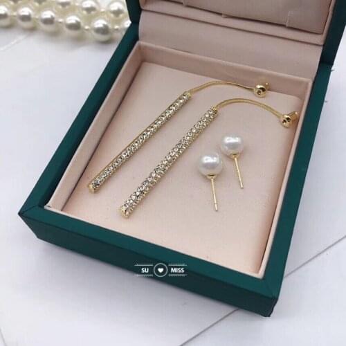 Free Shipping New Fashion Arrival Crystal Classic Geometric Long Dangle Earrings For Woman Female Jewelry Korean Simple Earrings