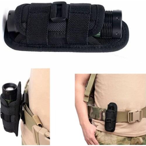 360 Tactical Degrees Rotatable Flashlight Pouch Holster Torch Case Torch Cover Lighting Hunting Accessory Survival Kits for Belt