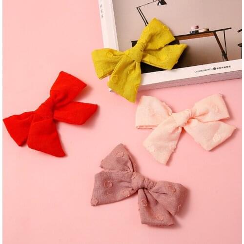 Baby Hair Clips Candy Color Hair Bows Autumn Hairpins for Girls Children Lovely Hairgrips Cotton Kids Barrettes Hair Accessories