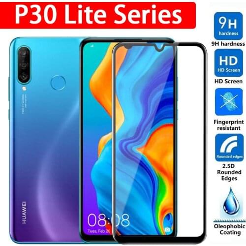 On For Huawei P30 P 10 P10 Plus P20 Lite Light Full Screen Protector Tempered Glass Glas P20pro P30lite P10Lite Protective Film