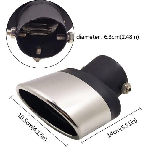 Stainless Steel Exhaust Muffler Pipe Rear Tail Throat Pipes Chrome Trim Modified Car Decoration For Peugeot 2008 Honda Toyota