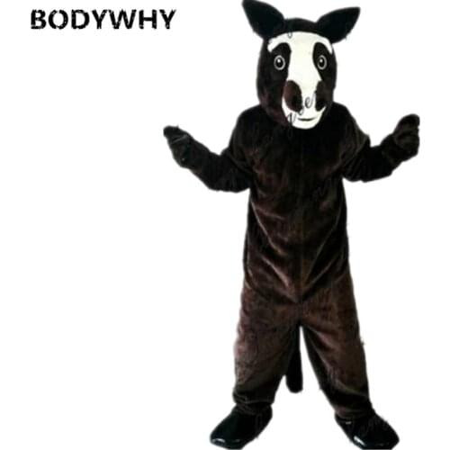 Hot New Cosplay Adults Brown Horse Mascot Costume Fursuit Animal Cosplay Animal Dress Birthday Gifts