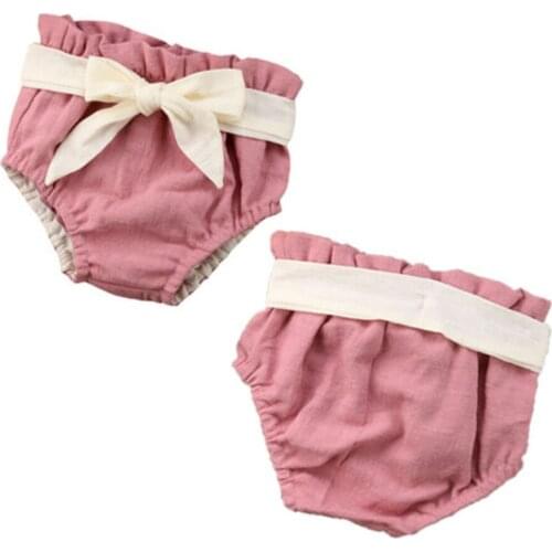 Cotton Infant Baby Girl Boy Shorts PP Pants Nappy Diaper Covers Bowknot Bloomers