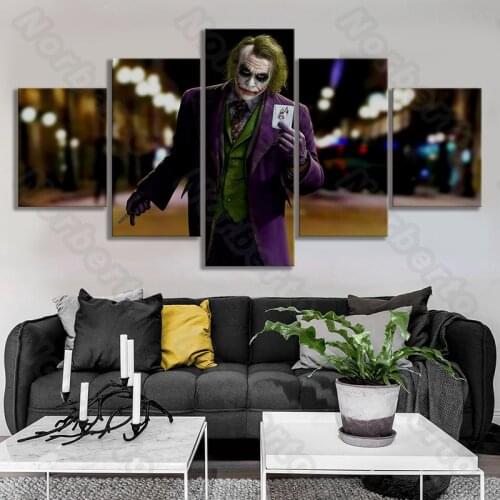 Modern Style Canvas Painting Wall Poster The Character of a Film Joker Walking On The Street for Home Rooms Wall Decoration