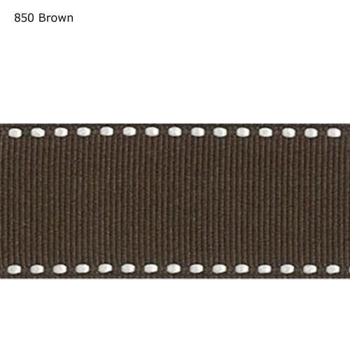 5/8" inch 16mm double stitched Brown grosgrain ribbon