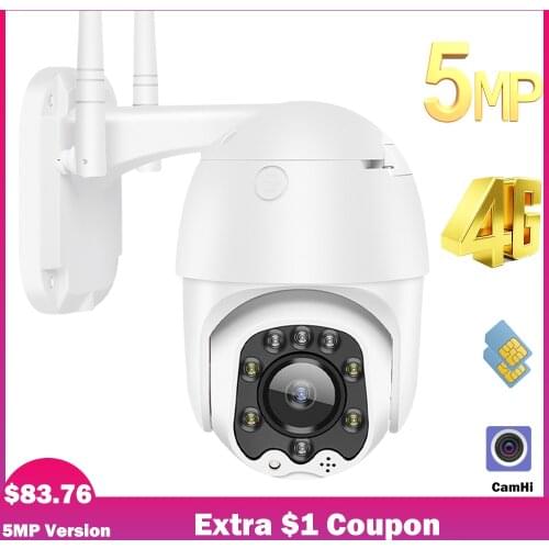 Camhi 3G 4G IP Camera WIFI 1080P 5MP Surveillance Security CCTV Camera Outdoor PTZ Dome Camera 2 Way Audio Color Night Vision