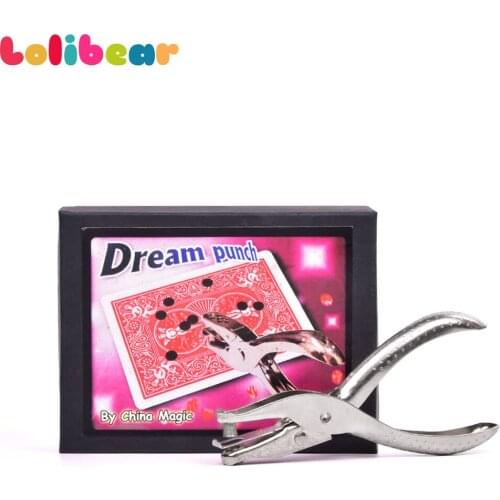 The Super Punch/Dream Punch Magic Tricks Close Up Magie Punching Hole in Card Gimmick Props Super Hole Adjustable for Magicians