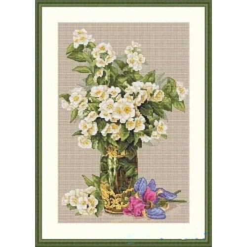 Lovely kit 19-20 Cross stitch Handmade 14CT Counted Canvas DIY,Cross-stitch kits,Embroidery sweet smell of vase flower 34-45