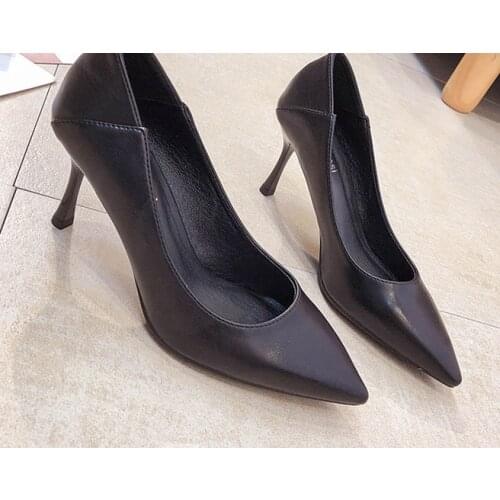 2020 New Women Leather High Hee shoes Work Pump Stiletto Wedding Shoes Office Career Elegant Pumps ladys shoes