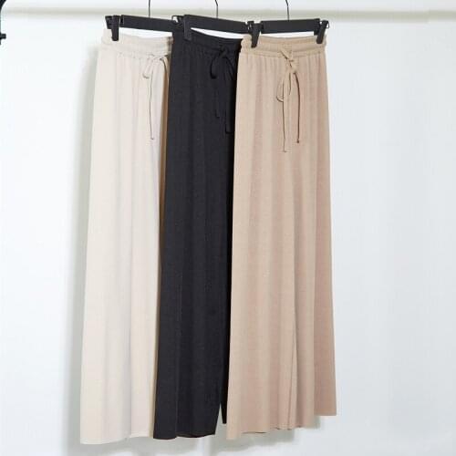 New Wide Leg Pants Korean Version Of The Wild Nine Pants Loose Drape Wide Leg Pants Female Summer Thin High Waist Pants Q275