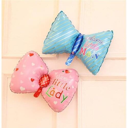New Blue Pink Butterfly Aluminum Foil Balloon Baby Birthday Decoration Wedding Arrangement Bow Aluminum Film Balloon