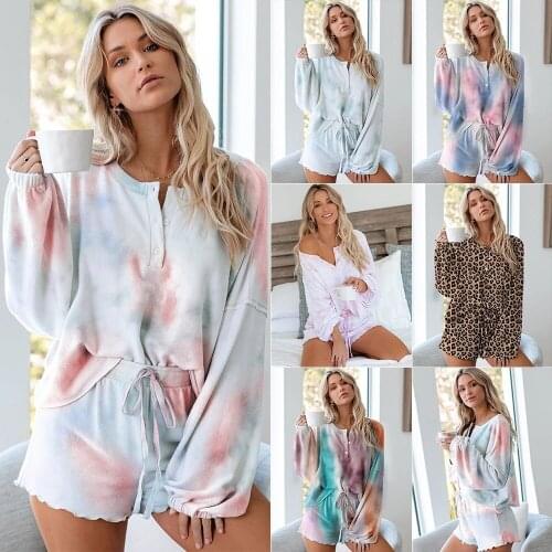 2021 Pajamas for Womens Set Pyjama Female Elastic Waist Lounge Wear Plus size 3xl Mujer Pijama Sleepwear Nightwear 2 Pcs Sets