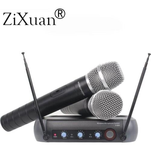 Professional V900 wireless microphone 2 channels mixing function KTV wireless microphone home for Karaoke System microphone