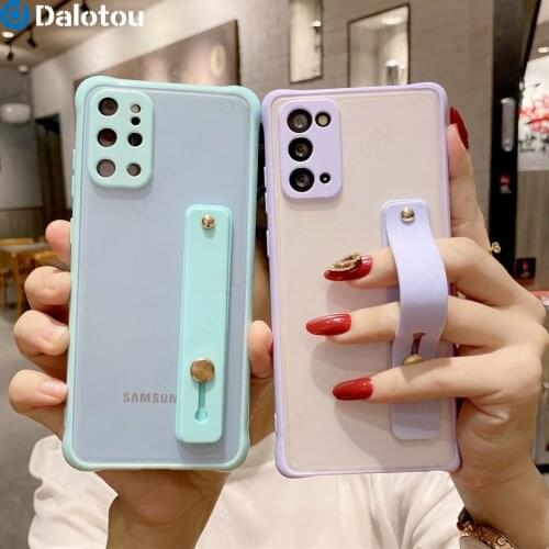 Wrist Strap Shockproof Case For Samsung Galaxy S21 S20 Ultra Plus A52 A72 A32 A12 A51 A71 A21S A31 M62 Note 20 Clear Matte Cover