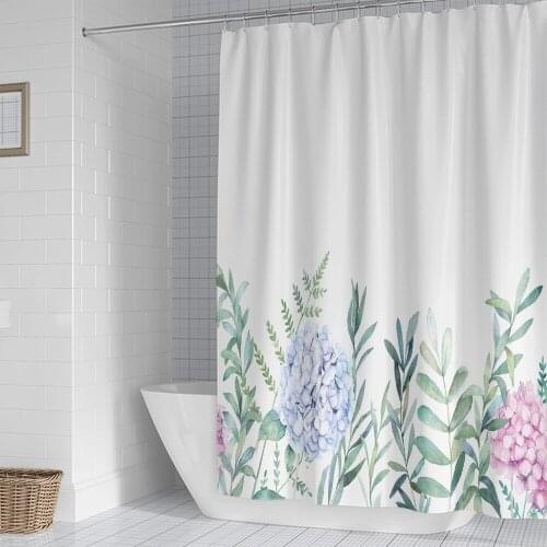 Relaxing Bathroom Shower Curtain 3D Printed Flowers Plant Shower Curtains Waterproof Mildew Home Decorative Polyester Washable
