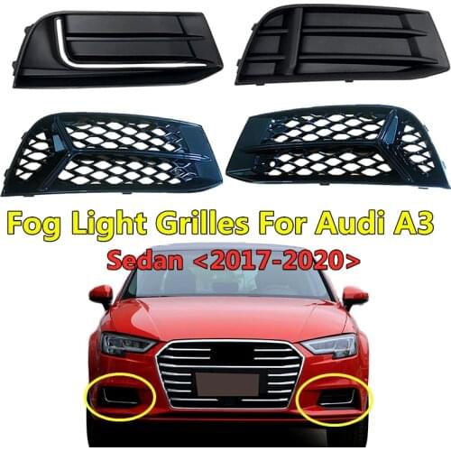 Front Lower Bumper Cover honeycomb ABS Fog lamp grille For Audi A3 refit foglight grills 2017 2018 2019 2020 OEM 8VD807681N 682N