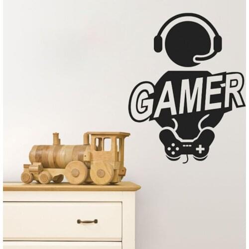 Creative Gamer Wall Sticker Gaming Gamer Joystick Video Computer Game Wall Decals Vinyl Wallpaper For Kids Boys Room Decoration