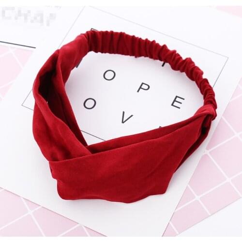 Turban Solid Headband for Women Bows Elastic Sport Hairbands Head Band Yoga Headbands Headwear Headwrap Girls Hair Accessories