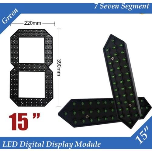 10pcs/lot 15" Green Color Outdoor 7 Seven Segment LED Digital Number Module for Gas Price LED Display module